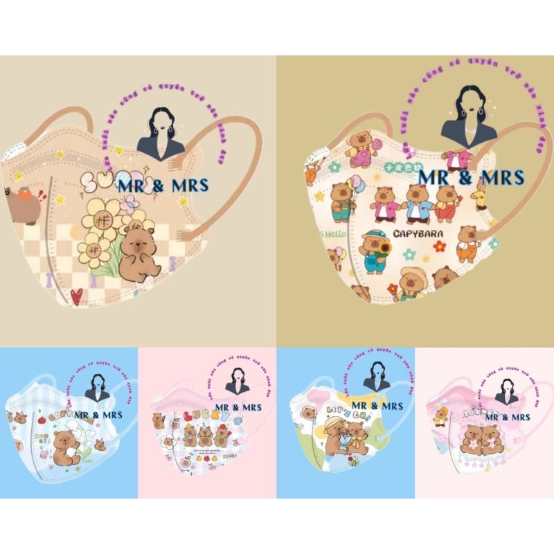 2025 Mix 50c Mẫu Khẩu Trang Hoạt Hình Cho Bé & Người Lớn