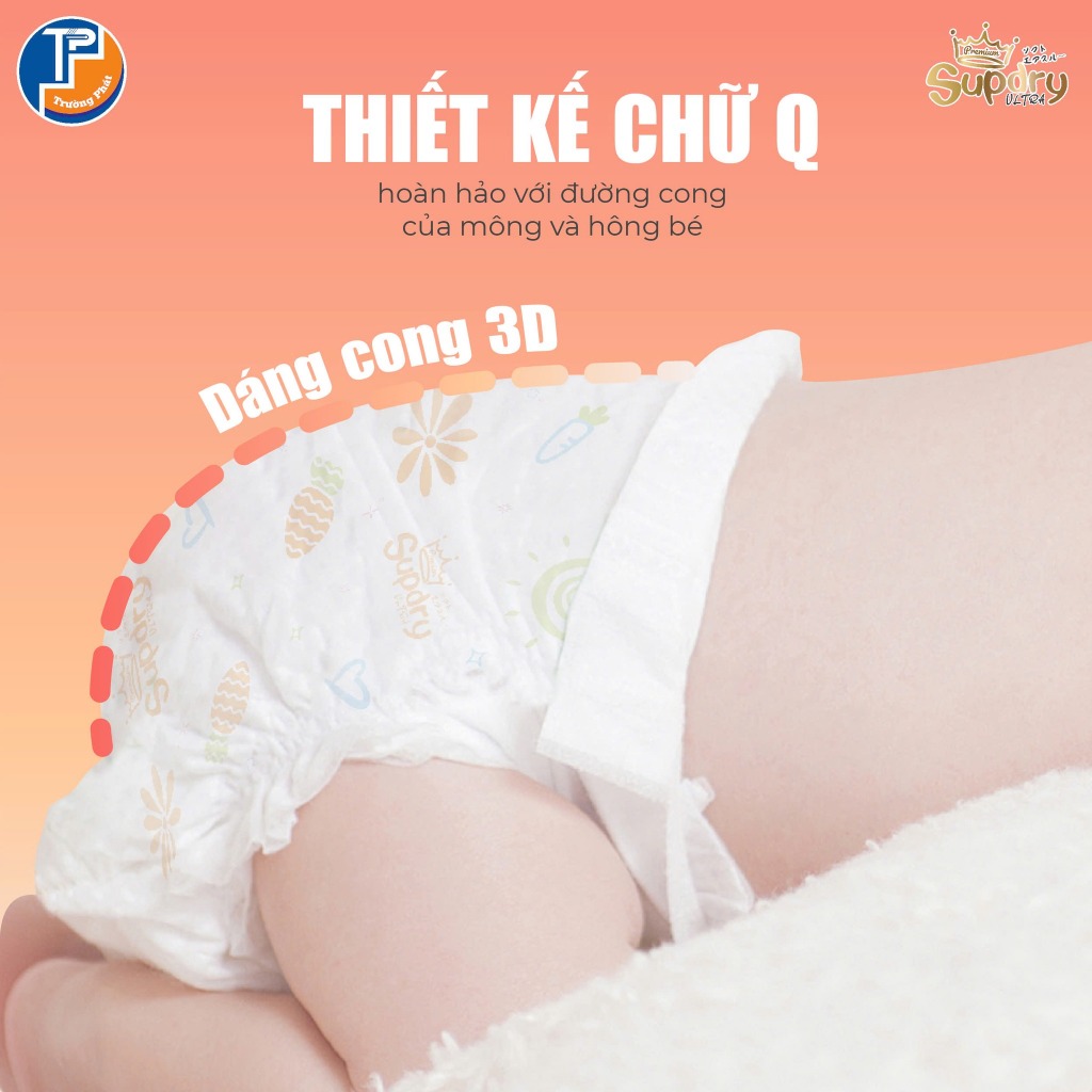 Túi 2 Miếng Dùng Thử Tã/Bỉm Supdry Ultra Cam Cao Cấp, Chống Hăm, Siêu Thấm Hút cho bé 4kg-20kg [QT]
