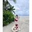 Bikini đồ bơi đi biển set BÔNG ĐỎ + CHOÀNG có mút phối khoác ren bèo sang chảnh HAN.T SHOP