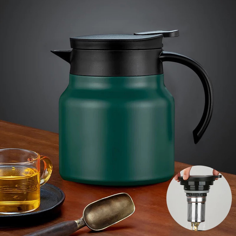 Ấm Pha Trà Giữ Nhiệt Inox 304 Không Rỉ, Phích Giữ Nhiệt 1Lít Hàng Cao Cấp, Ca Giữ Nhiệt Đựng Nước