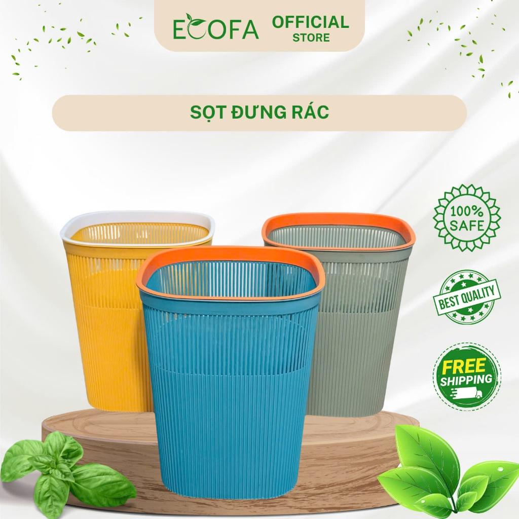Sọt đựng rác vuông cao cấp, nhựa PP nguyên sinh, có khay chắn bao rác ...