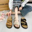 Dép sandal nữ quai khuy đế mềm êm châm 3cm phối khóa xinh đi học đi làm đi chơi 9807
