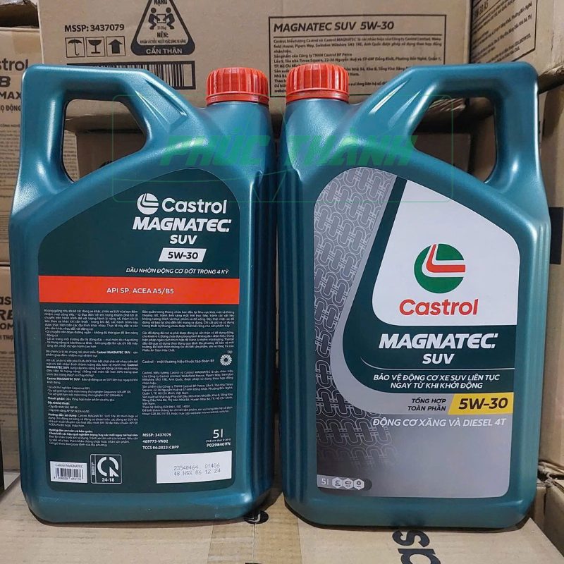 [HÀNG CHÍNH HÃNG] Dầu nhớt tổng hợp toàn phần xe ô tô SUV Castrol Magnatec SUV 5w30 (5L) - Mẫu Mới