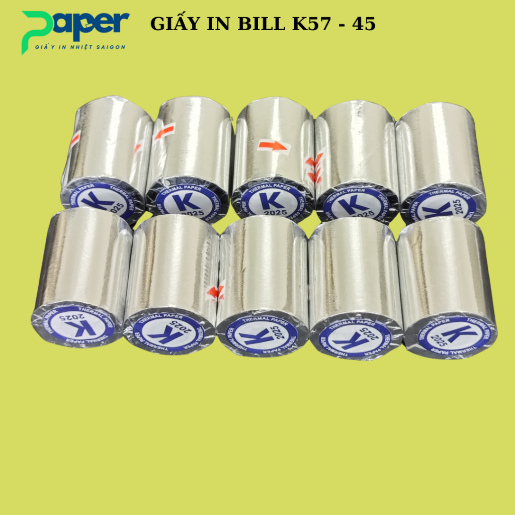 10 Cuộn Giấy in bill nhiệt K57, phi 45mm, giấy in hóa đơn bán hàng ...