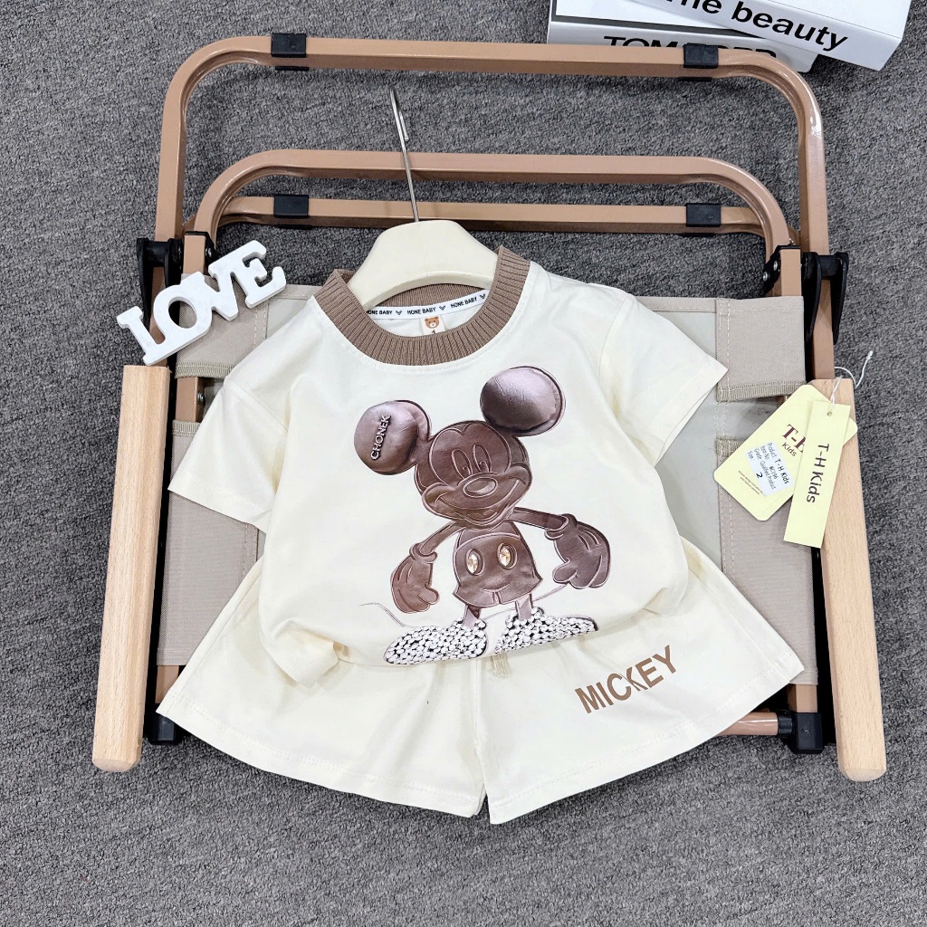 BỘ CỘC TAY MIKY CỔ PHỐI BO CHO BÉ GÁI 6-18KG