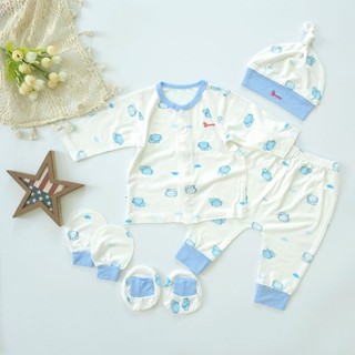 Set 5 món hè thun lạnh mềm mát loại 1 hiệu Bunny cho bé sơ sinh 0-3 tháng
