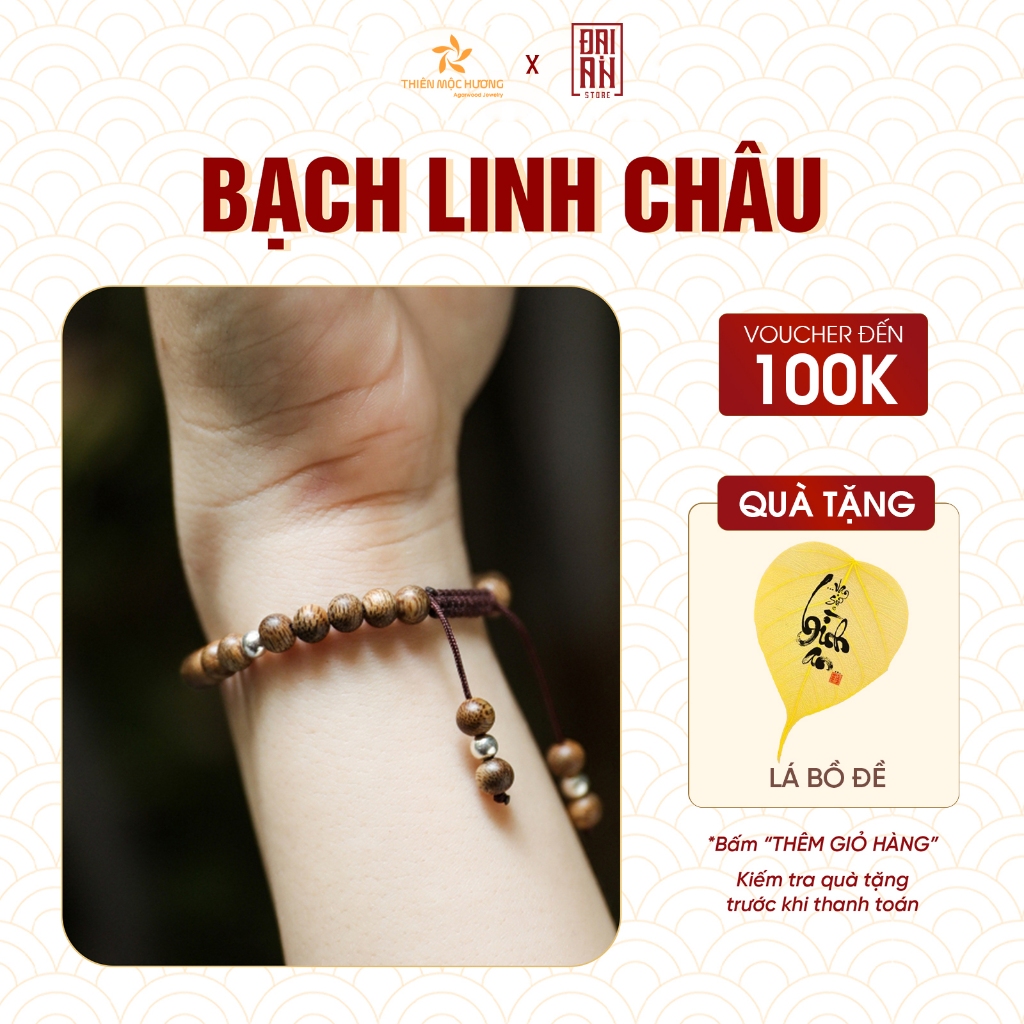 Ảnh Vòng tay trầm hương Bạch Linh Châu Thiên Mộc Hương đơn giản, tinh tế, sang trọng mùi thơm dịu nhẹ 1