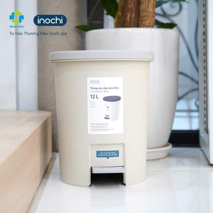 Thùng Rác Nhựa Đạp Chân Nắp Tròn INOCHI 6L Lít Làm Sọt Rác Văn Phòng ...