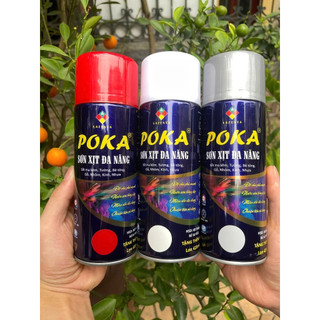 Sơn Xịt Mạ Kẽm Lạnh Poka 420ml - Chuyên Dụng Cho Kẽm, Thép, Gỗ, Nhôm, Kính, Nhựa, Bê Tông, Tường - Bền Màu, Nhanh Khô