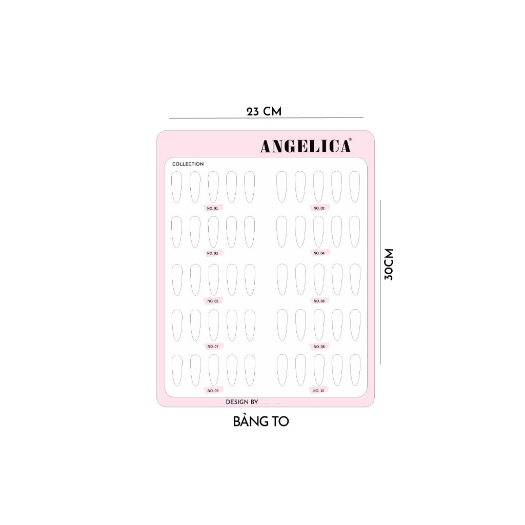 Bảng Desigin Mẫu Móng Đính Đá Trưng Tiệm Có Kèm Chân Đỡ Angelica