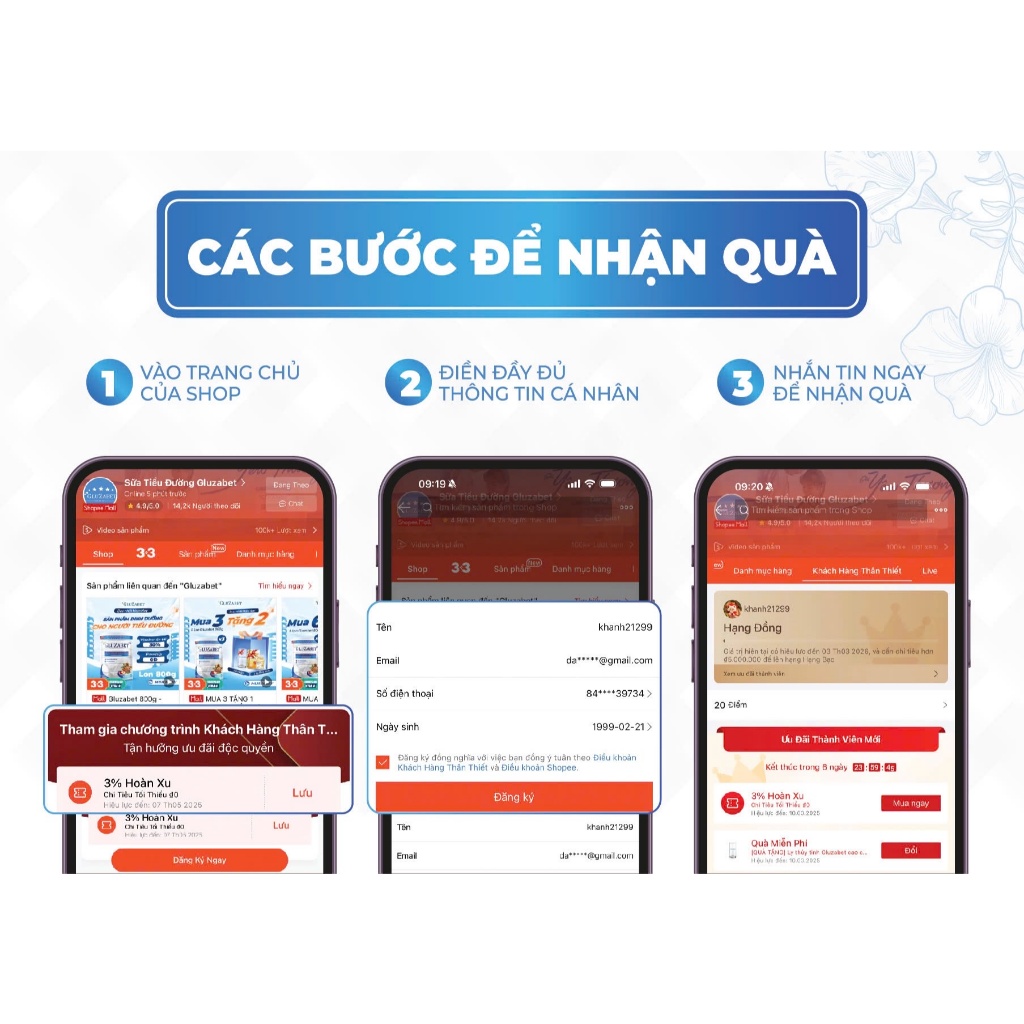 Ảnh Phiếu quà tặng KHTT Gluzabet. 1