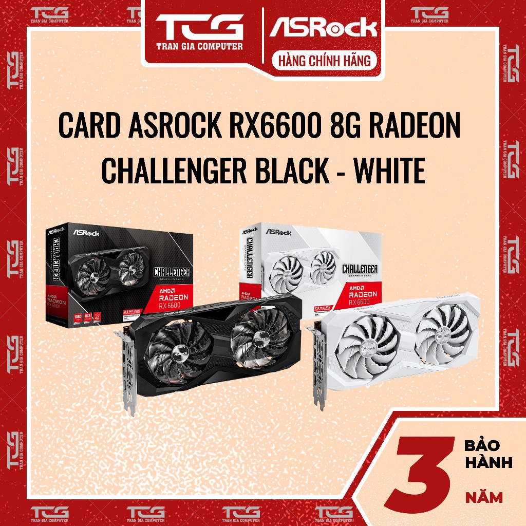 Card Màn Hình ASRock Radeon RX 6600 8GB GDDR6 Challenger D (RX 6600 CLD ...