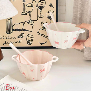 sét bát sứ kèm thìa nơ hồng xinh xinh