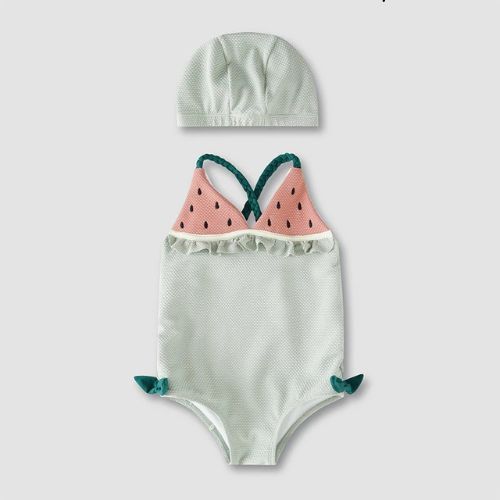 (HÀNG CÓ SẴN) QCCC- Set đồ BIKINI đi biển tặng kèm mũ cho bé cover Hàn Quốc bé từ 8- 15kg