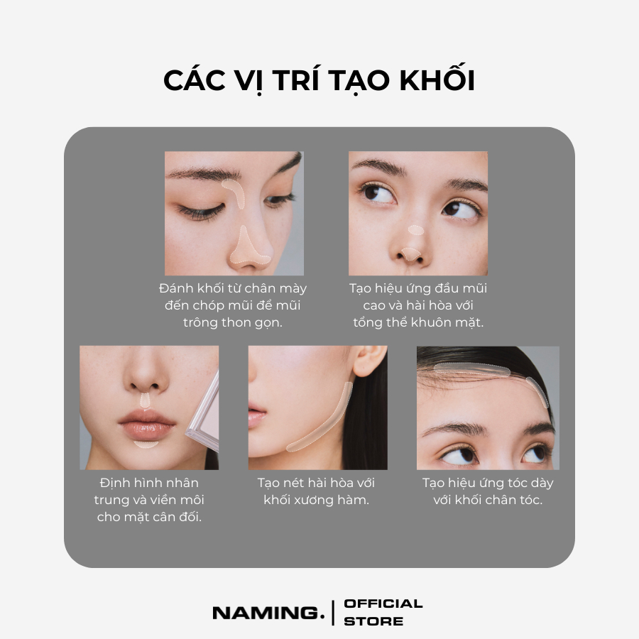Bảng phấn tạo khối và bắt sáng mịn lì NAMING Fluffy Volume & Shading Duo