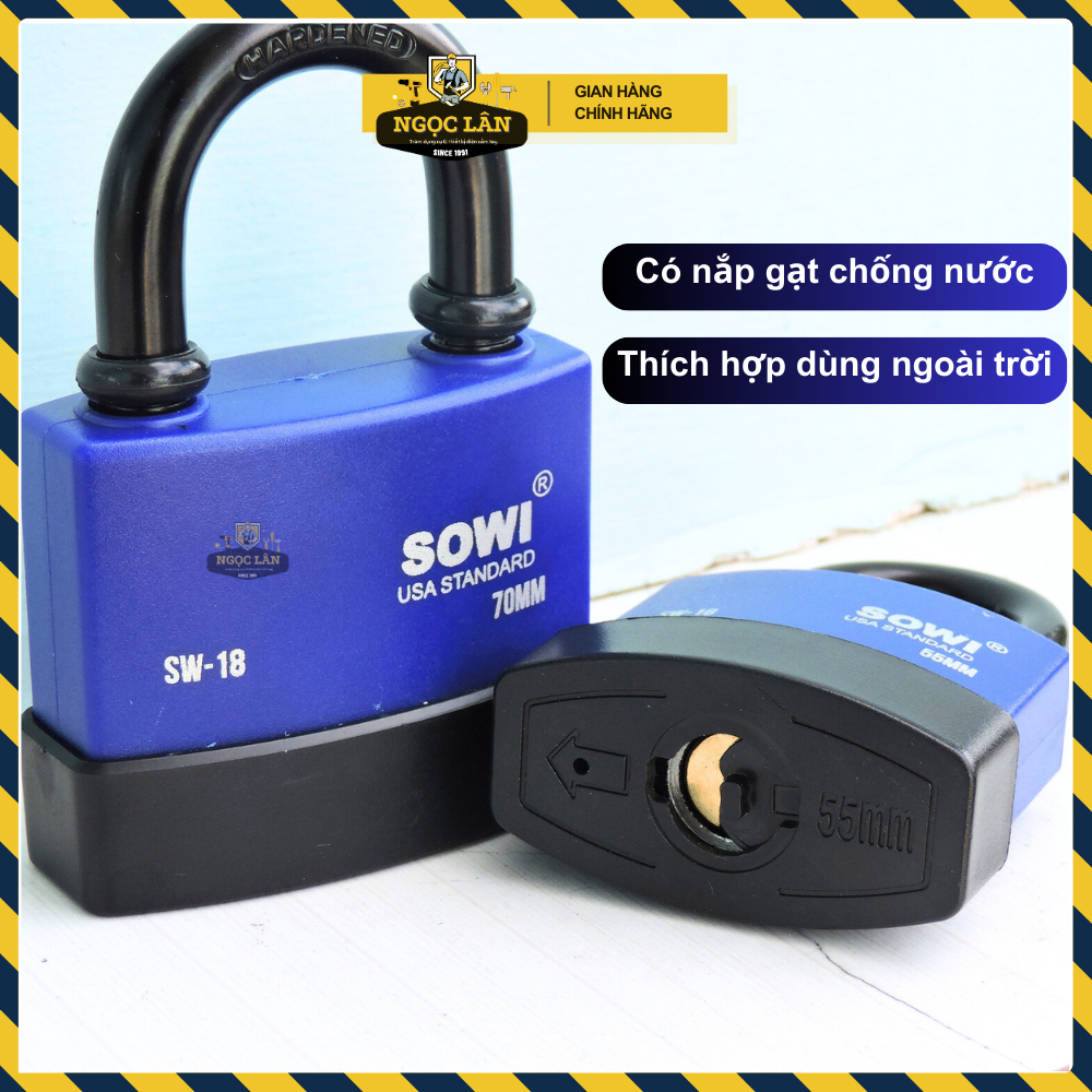 [Chống nước] Khóa treo, khóa móc chống nước SOWI SW-18 an toàn, bền bỉ