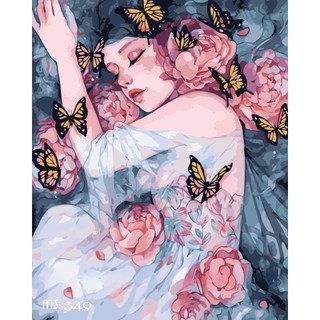 Tranh tô màu số hóa Madoca có khung 40x50cm Giấc mơ hoa T349