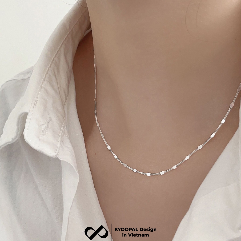 Ảnh Dây chuyền bạc nữ KYDOPAL vòng cổ cá tính trơn mắt xích kết nối nhẹ nhàng trang sức bạc cao cấp - PAL9C3C50 3