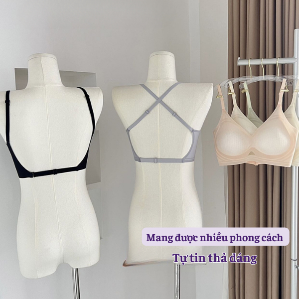 Áo Ngực Không Gọng Đúc Su Mút Dày 3cm Nâng Form Tự Nhiên Không Lộ Viền Mặc Hở Lưng DORIS 9736