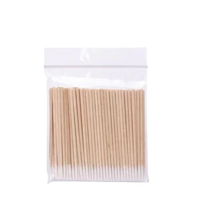 Tăm tre vét mực trang điểm đầu bông trắng túi 100 cái