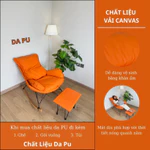 Ghế Bập Bênh Thư Giãn Hình Tôm HAPY BB01 Dùng Đọc Sách Bế Con Hoặc Decor Phòng Tặng Kèm Đôn Gác Chân + Gối Vuông Cao Cấp — ảnh 2