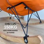 Ghế Bập Bênh Thư Giãn Hình Tôm HAPY BB01 Dùng Đọc Sách Bế Con Hoặc Decor Phòng Tặng Kèm Đôn Gác Chân + Gối Vuông Cao Cấp — ảnh 4
