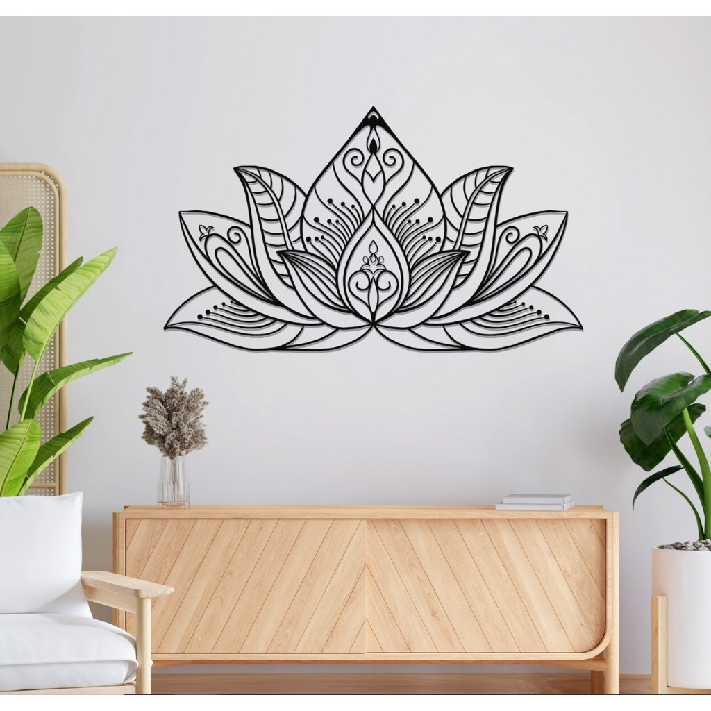 Tranh sắt CNC B05| Tranh sắt " Hoa sen", Treo tường nghệ thuật, Decor Trang trí