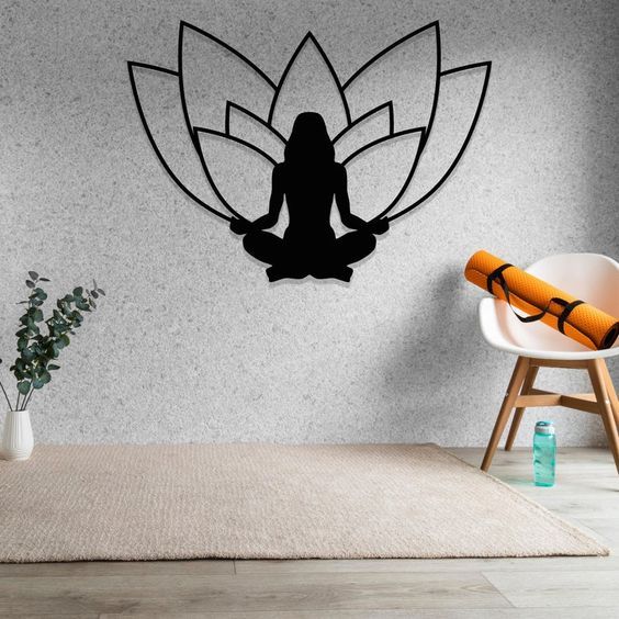 Tranh sắt CNC B05| Tranh sắt " Hoa sen", Treo tường nghệ thuật, Decor Trang trí
