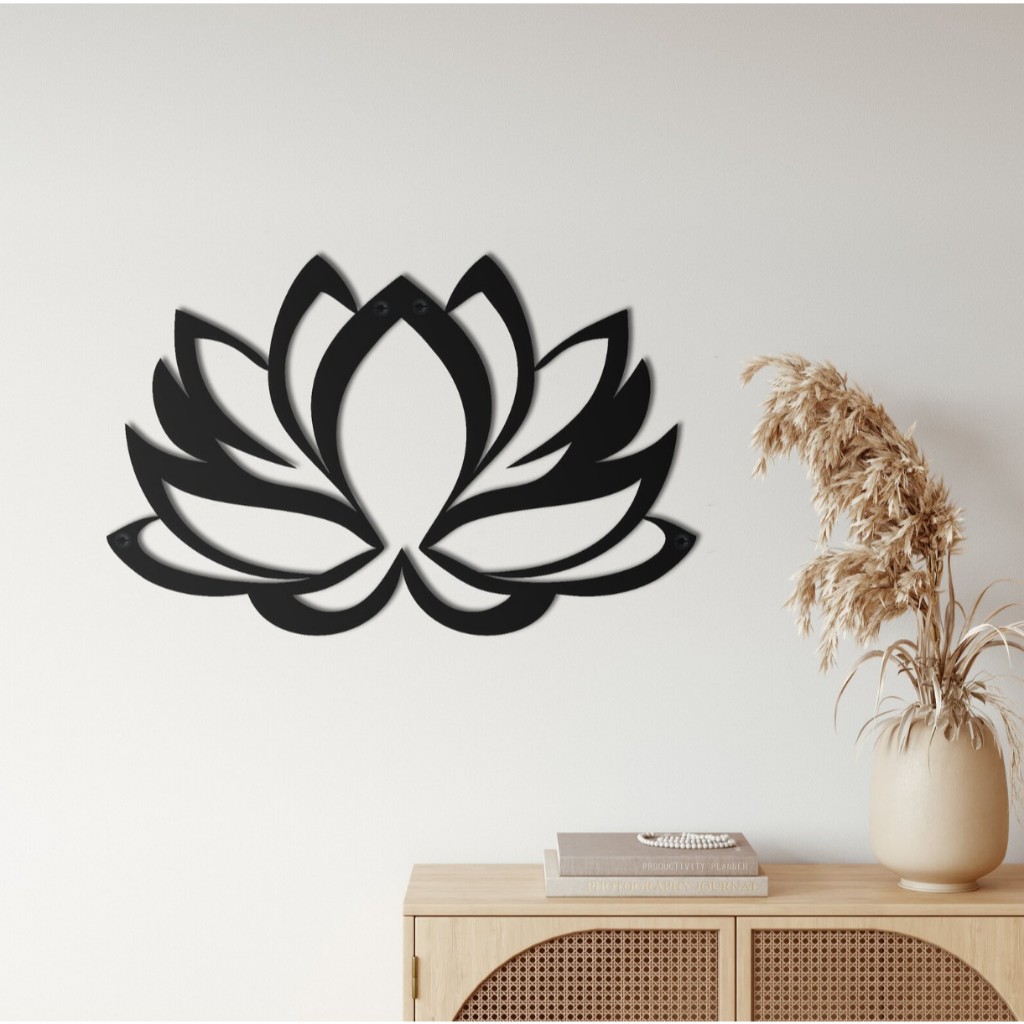 Tranh sắt CNC B05| Tranh sắt " Hoa sen", Treo tường nghệ thuật, Decor Trang trí