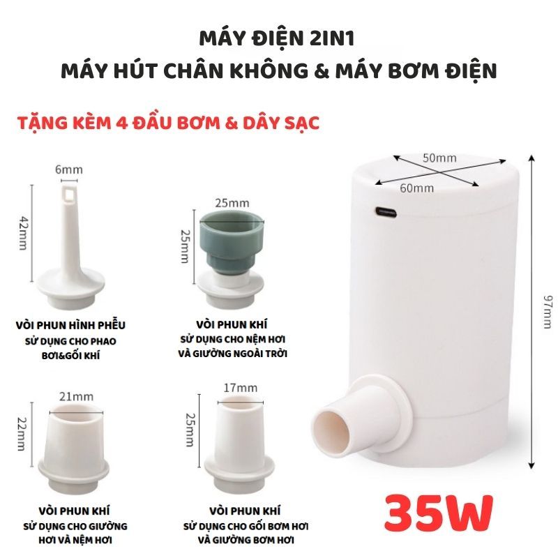 Máy Hút Chân Không Quần Áo ENODA HOME, Bơm Điện 18W, 35W Sạc USB Hút Chân Không Kín Hơi, Nhỏ Gọn BomDien010