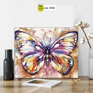 Tranh tô màu theo số hóa Madoca có khung 40x50cm Chú bướm sắc màu T1018