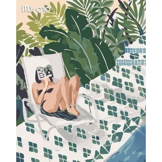 Tranh tô màu số hóa Madoca có khung 40x50cm Phút thư giãn T918