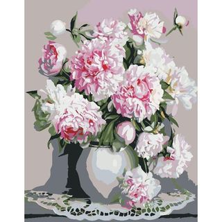 Tranh tô màu số hóa Madoca có khung 40x50cm Vẽ mẫu đơn T11
