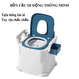 Bồn cầu di động thông minh - Bô vệ sinh cho người già, người khó vận động, tay vịn chắc chắn, tải trọng 100kg