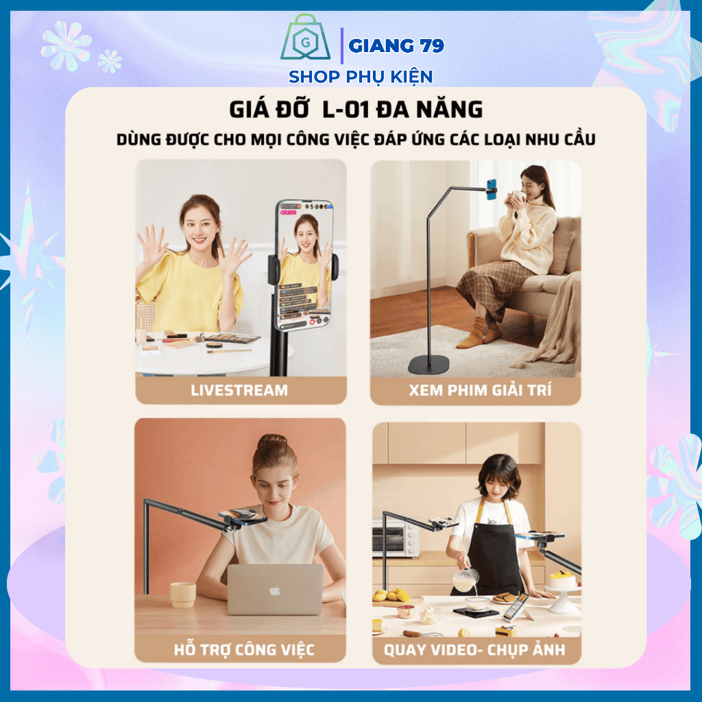 Cây Giá Đỡ Điện Thoại L01 Chuyên Nghiệp/ Chụp hình, livestream