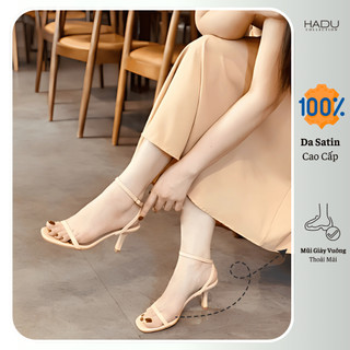 Giày Nữ Đế Cao 7P Quai Ngang Dây Mảnh HADU GG7931 Da PU Cao Cấp Đế Chống Trượt Bảo Hành 12T