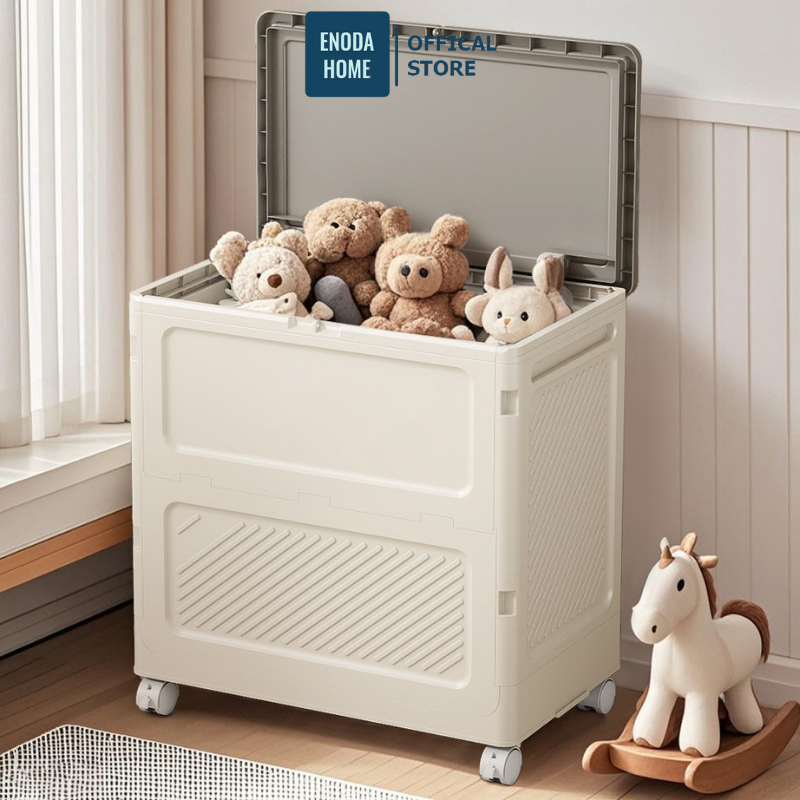 Hộp Đựng Đồ Chơi Gấp Gọn ENODA HOME, Thùng Đựng Đồ Chơi Cho Bé Kích Thước Lớn, Có Bánh Xe Di Chuyển Tiện Lợi Q043