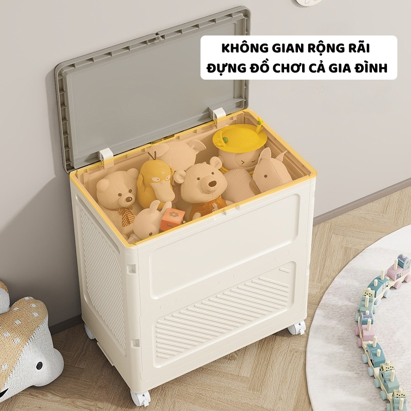 Hộp Đựng Đồ Chơi Gấp Gọn ENODA HOME, Thùng Đựng Đồ Chơi Cho Bé Kích Thước Lớn, Có Bánh Xe Di Chuyển Tiện Lợi Q043