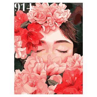 Tranh tô màu, Tranh số hóa tự tô Madoca có khung 40x50cm Nàng xuân T914