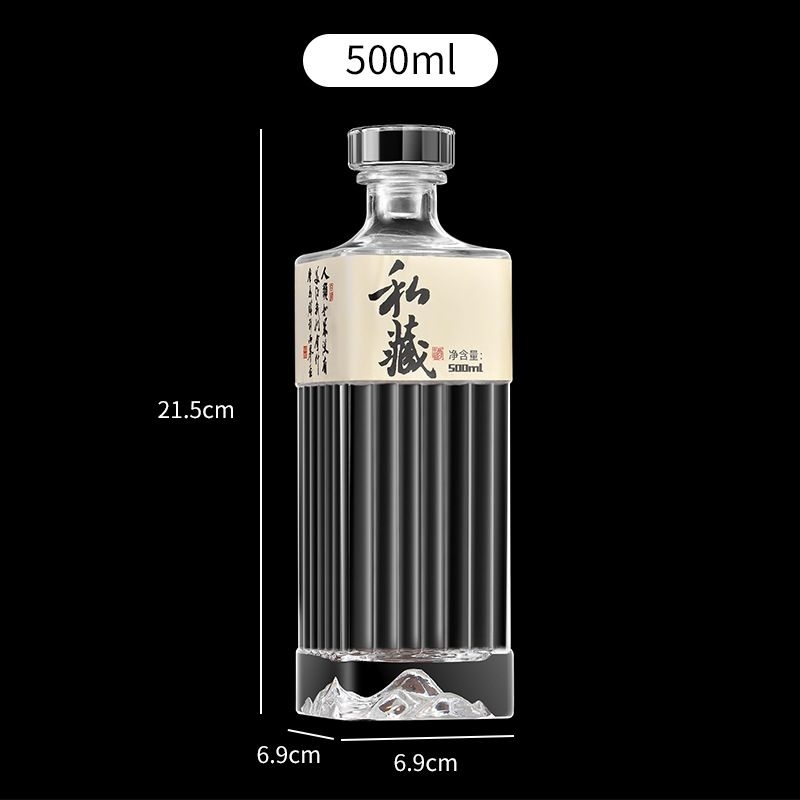 Chai thủy tinh sọc đáy núi dung tích 500ml