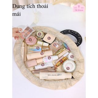 Túi rút da Tasty freesize mỹ phẩm du lịch dung tích lớn gấp gọn