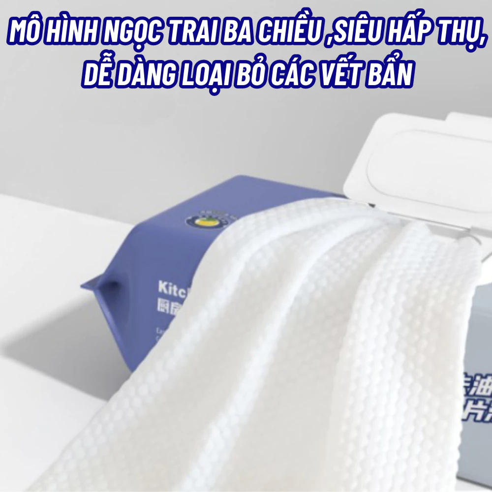 Khăn Ướt Lau Bếp Siêu Sạch, Giấy Ướt Lau Bếp Gói 80 Tờ To -  Không Gây Kích Ứng Da
