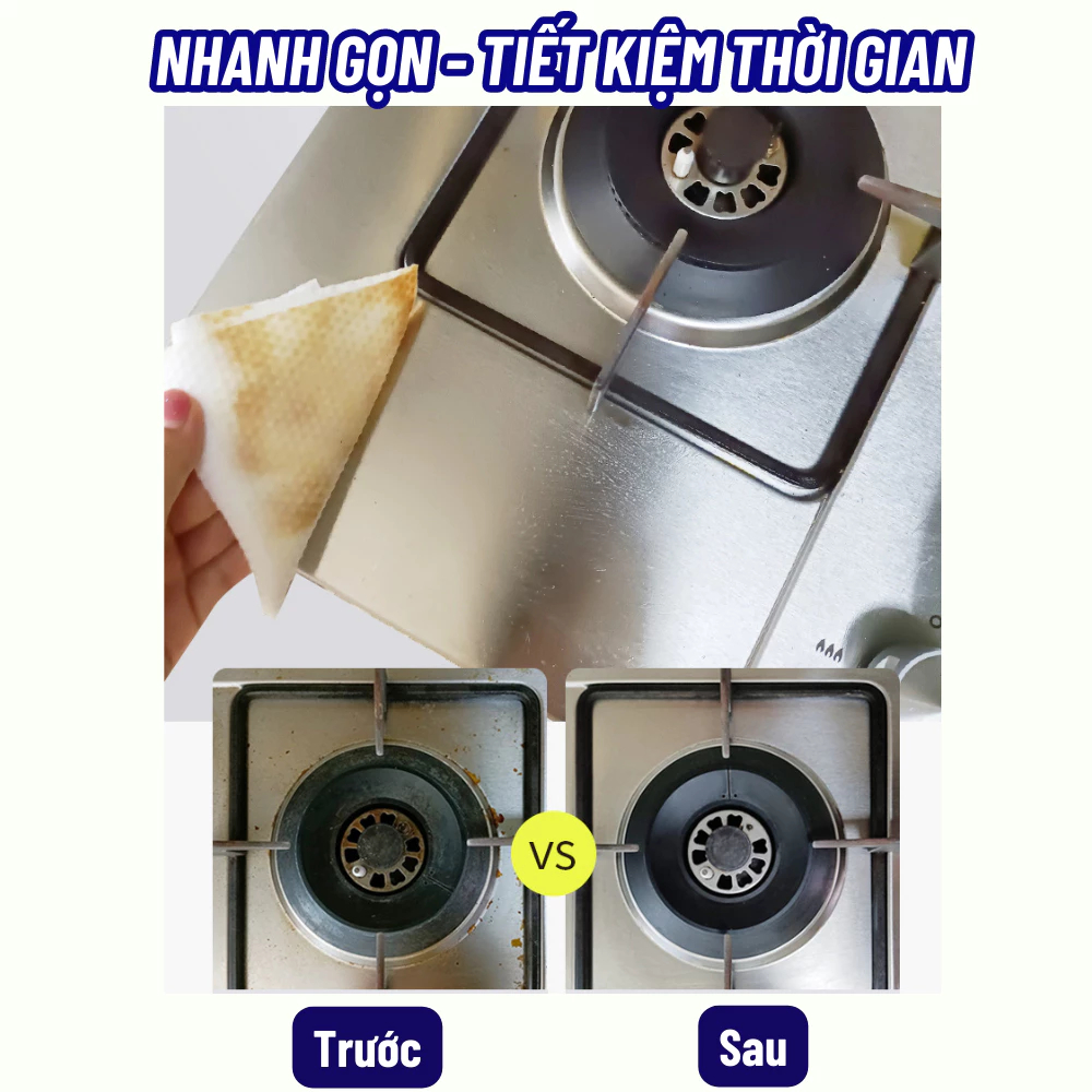 Khăn Ướt Lau Bếp Siêu Sạch, Giấy Ướt Lau Bếp Gói 80 Tờ To -  Không Gây Kích Ứng Da