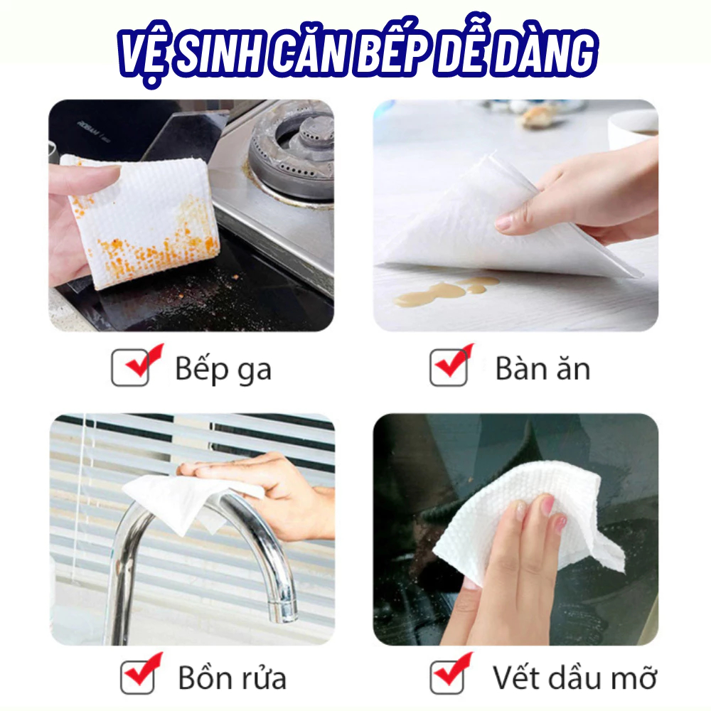 Khăn Ướt Lau Bếp Siêu Sạch, Giấy Ướt Lau Bếp Gói 80 Tờ To -  Không Gây Kích Ứng Da