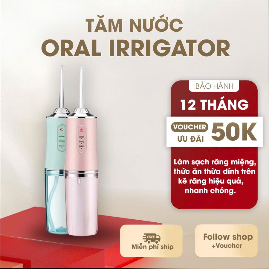 Máy Tăm Nước Cầm Tay Oral Irrigator – Tăm Nước Vệ Sinh Răng Miệng Hàng Chính Hãng
