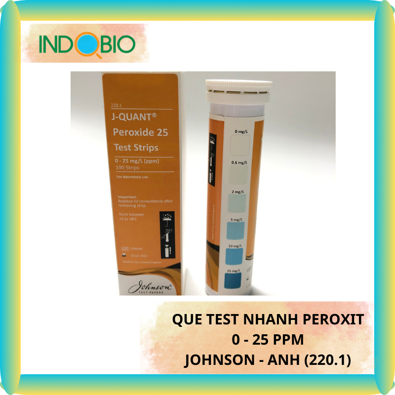 [CHÍNH HÃNG] QUE TEST PEROXIT (H2O2) 220.1 0-25 PPM JOHNSON-ANH [KÈM ...