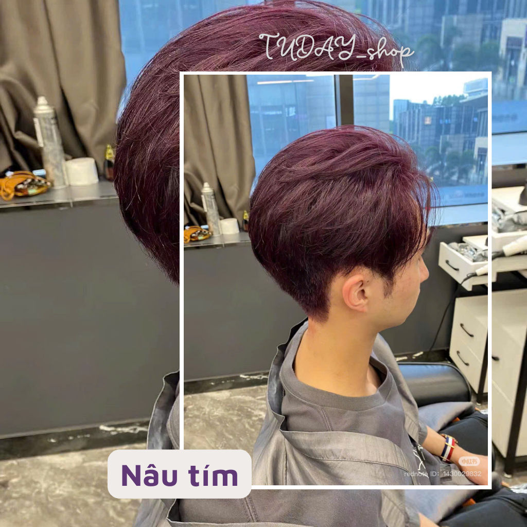 Thuốc Nhuộm Tóc Màu NÂU TÍM Nam Không Cần Tẩy | Tudayhair, Tudayhairs