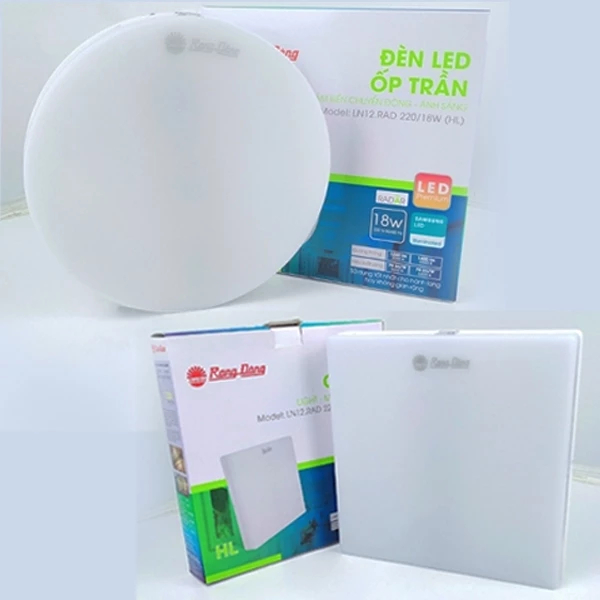 Đèn Led Ốp Trần Cảm Biến Chuyển Động Rạng Đông LN12.RAD 220/18W và LN12 ...