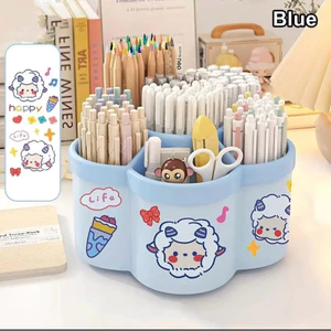 Hộp đựng đồ 6 ngăn xoay 360 độ - kệ để đồ dùng học tập tiện lợi