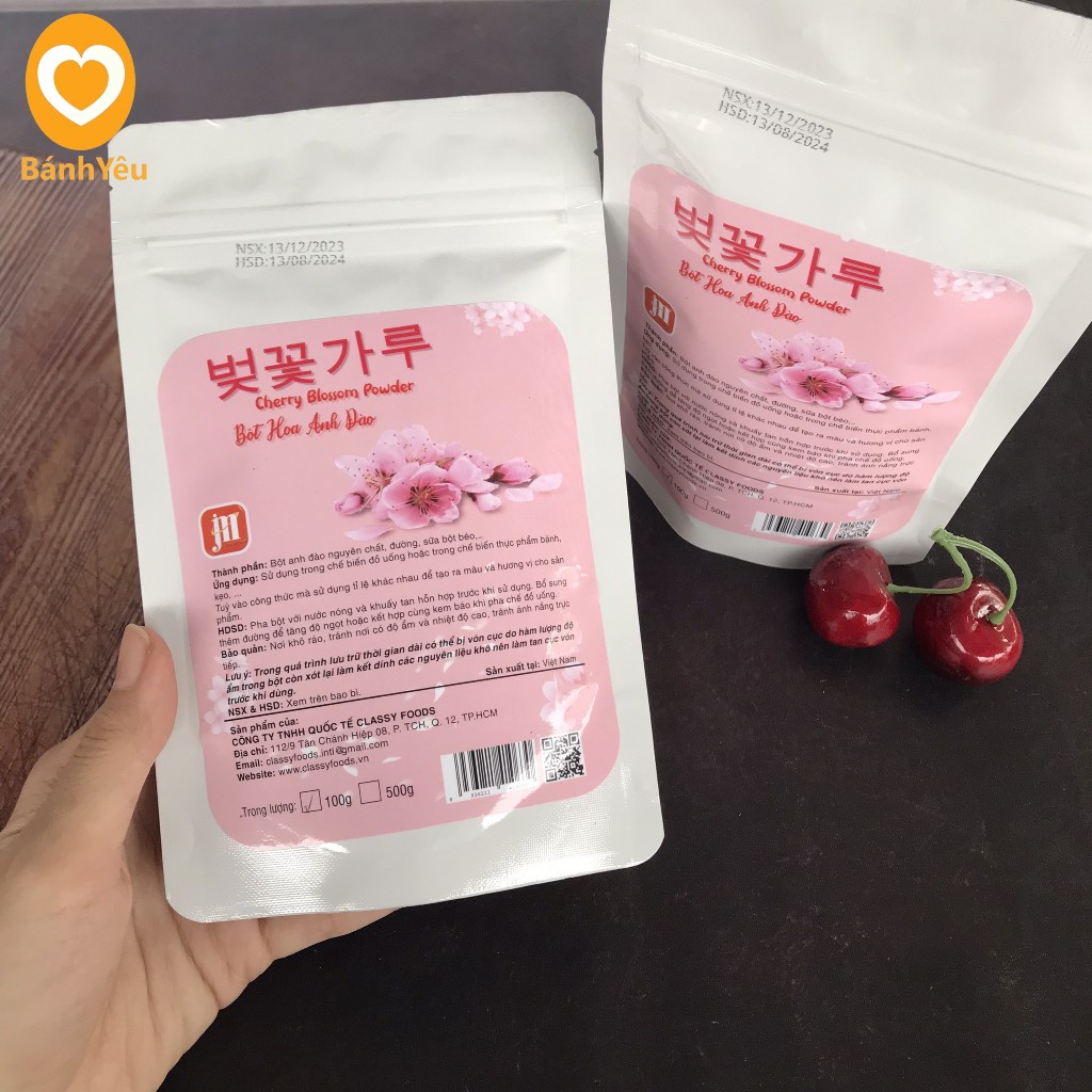 Bột Hoa Anh Đào 100g dùng làm Trà sữa Đá xay Bánh Mousse Sakura-PL231